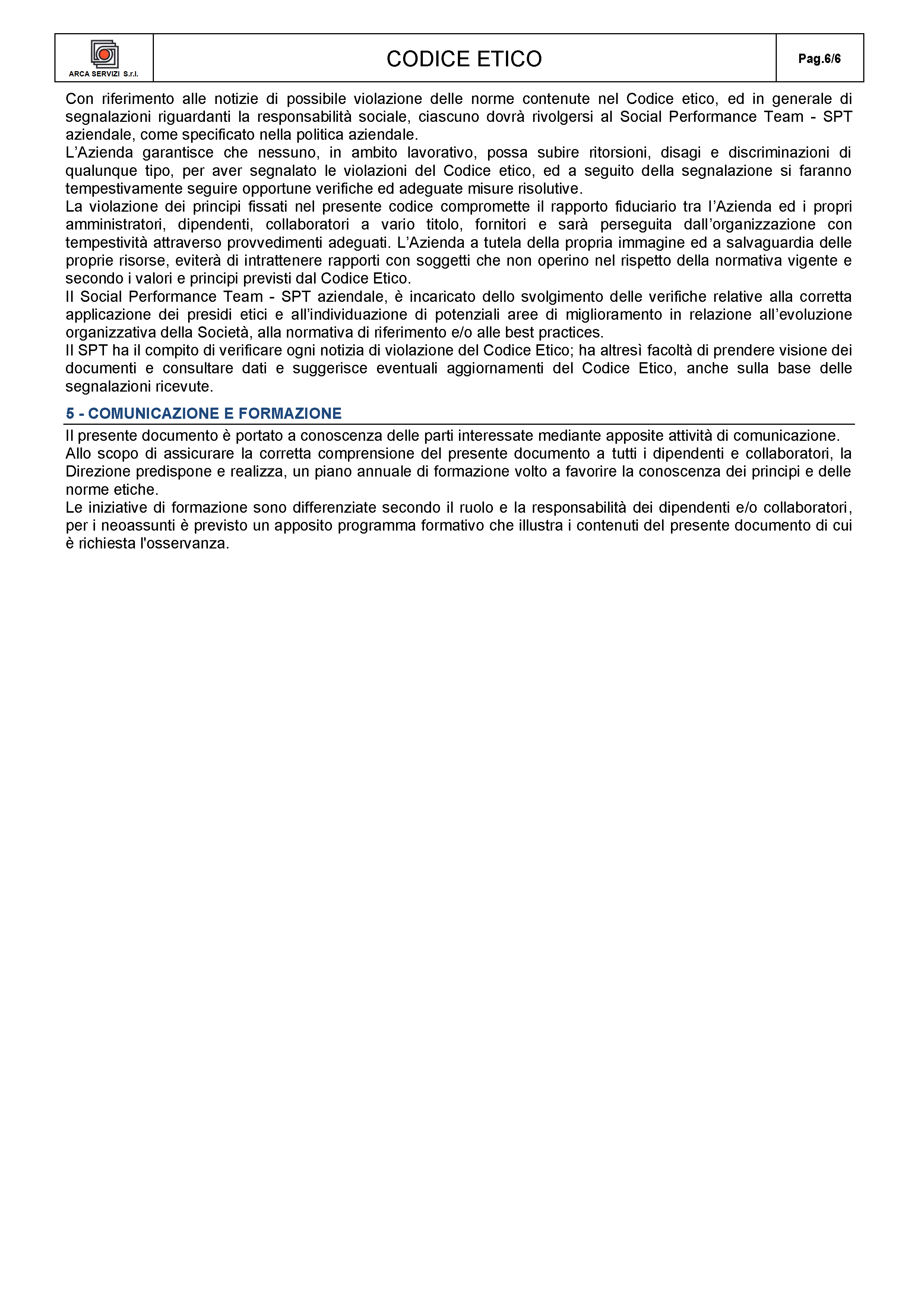 Codice Etico - Pagina 6
