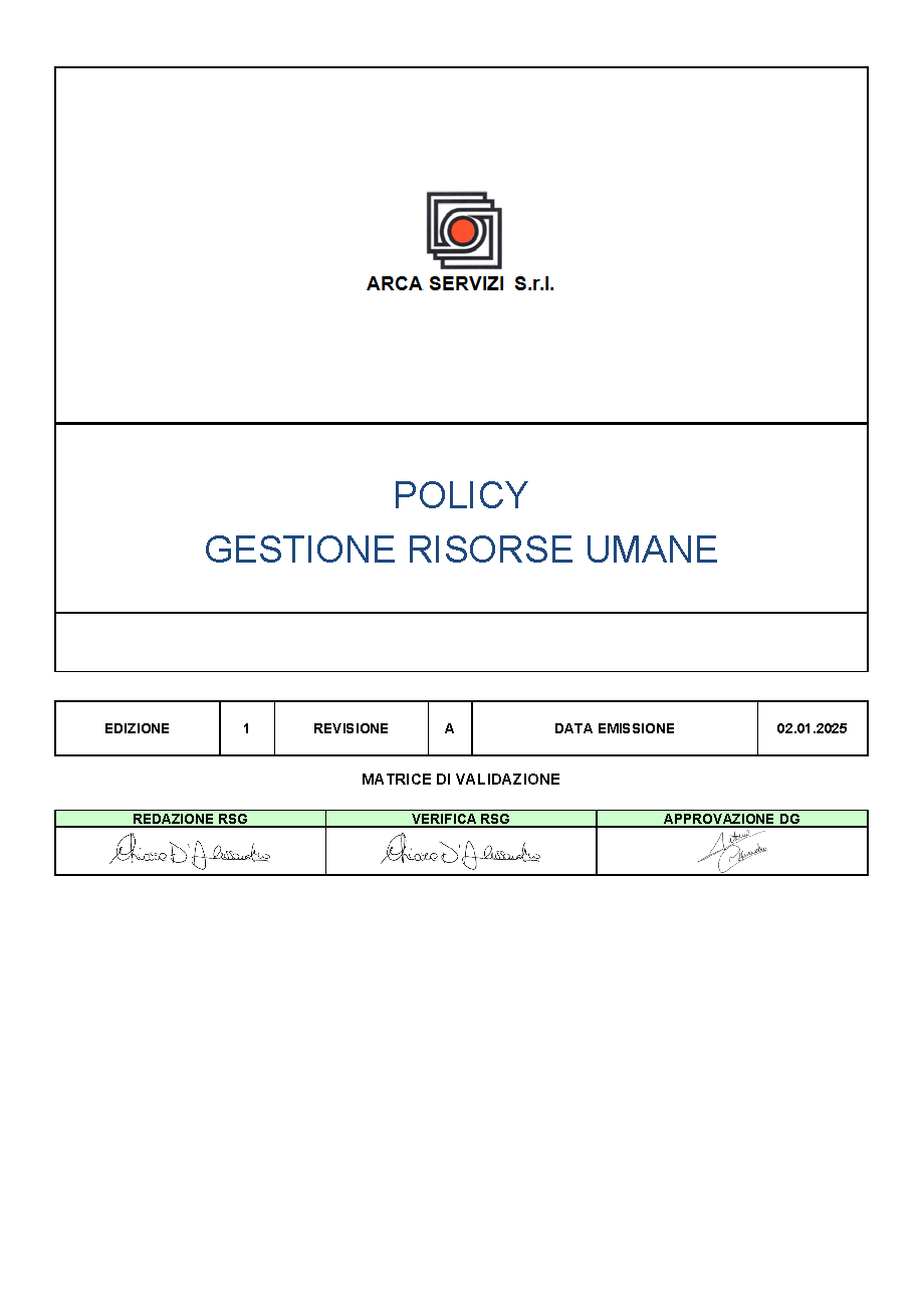 Policy Gestione e Sviluppo Risorse Umane — pagina 1