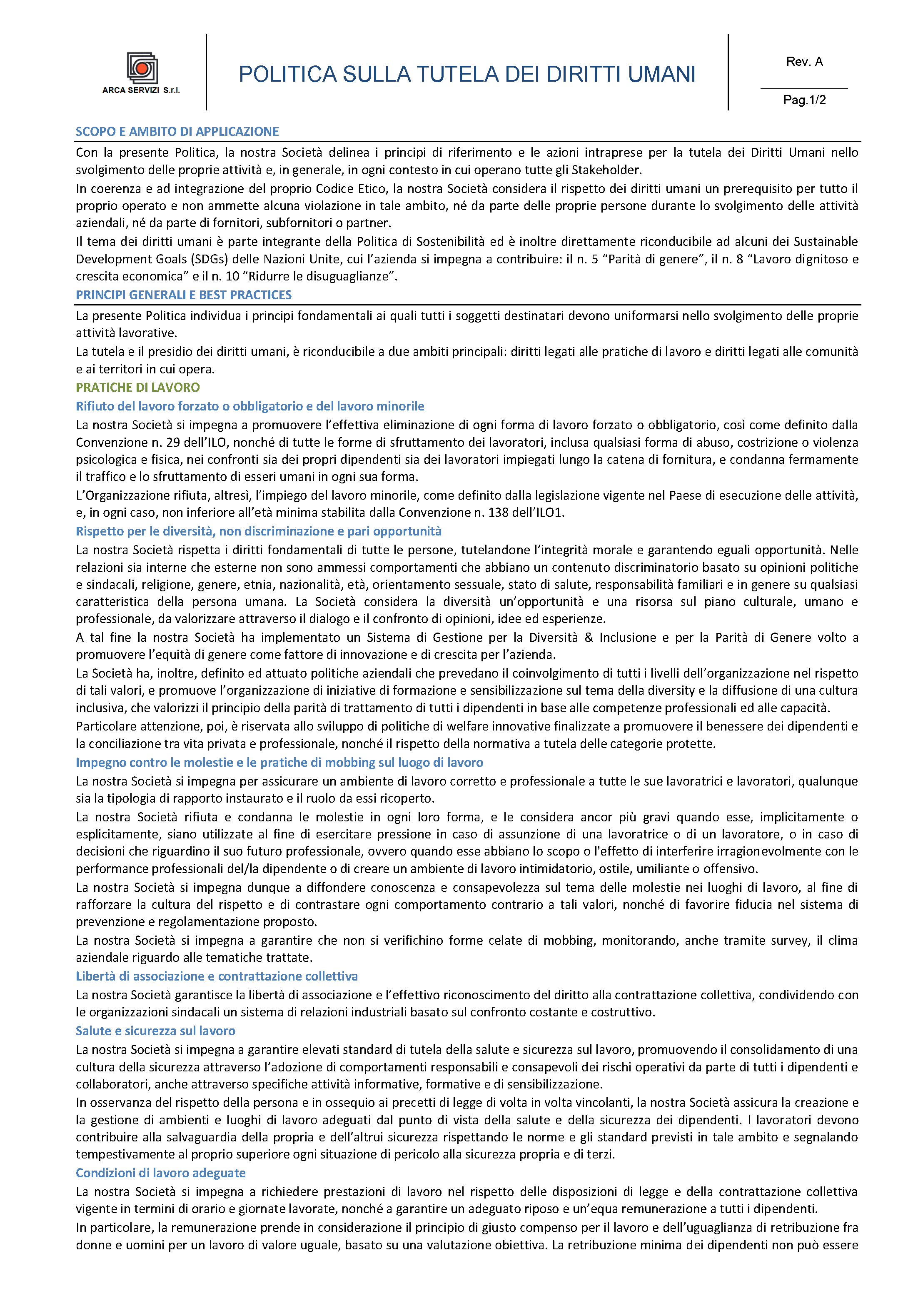 Politica Tutela dei Diritti Umani — pagina 1
