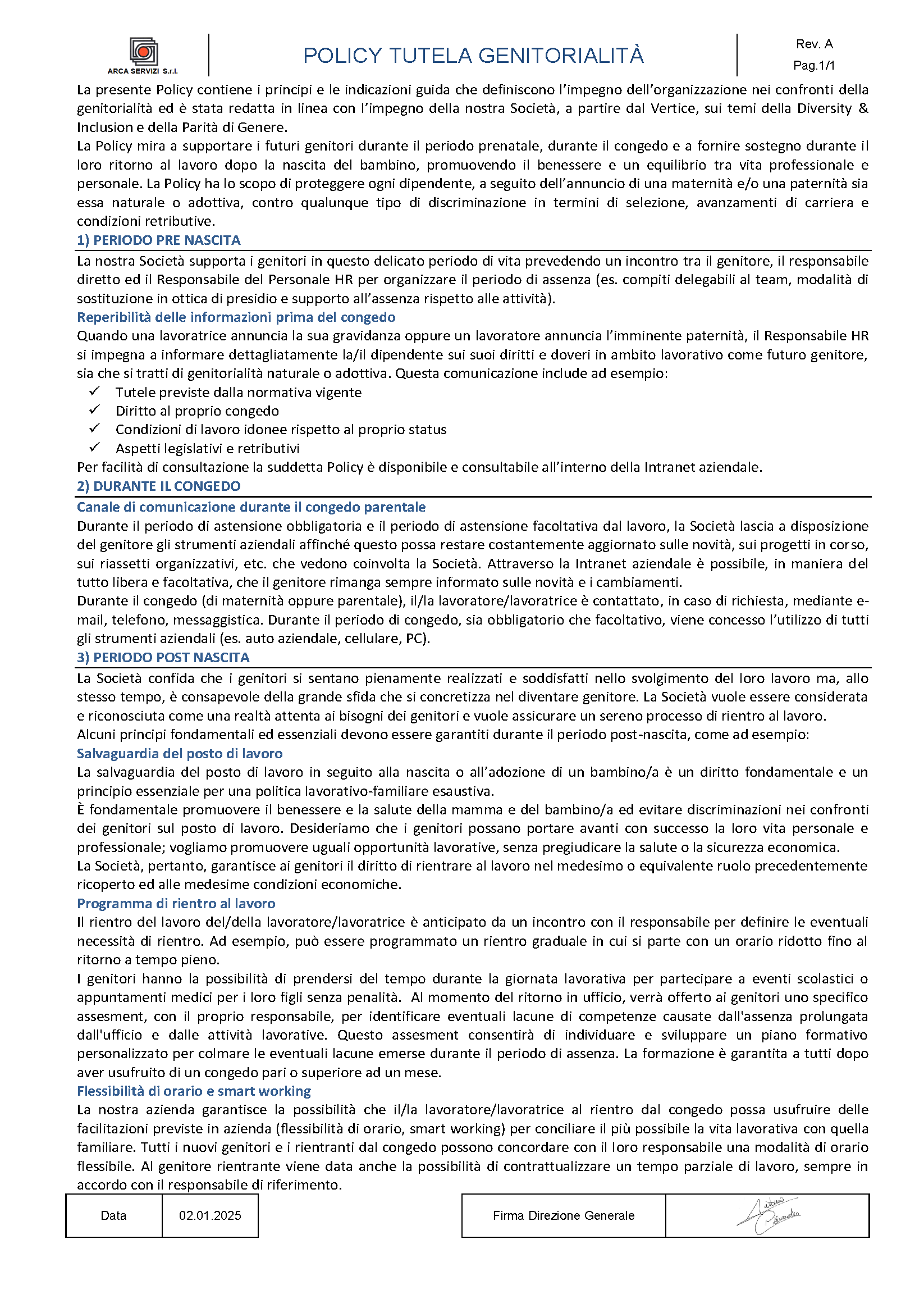 Politica Tutela della Genitorialità